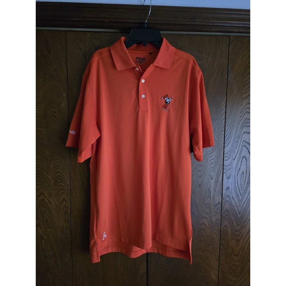 Mens Swinging Pete Orange Polo Shirt S